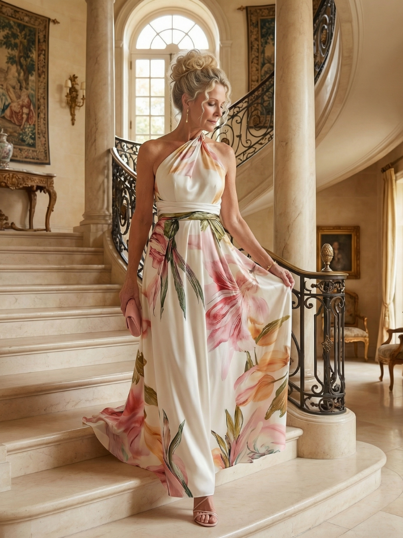 Amiel | Vestido Maxi con Estampado Floral