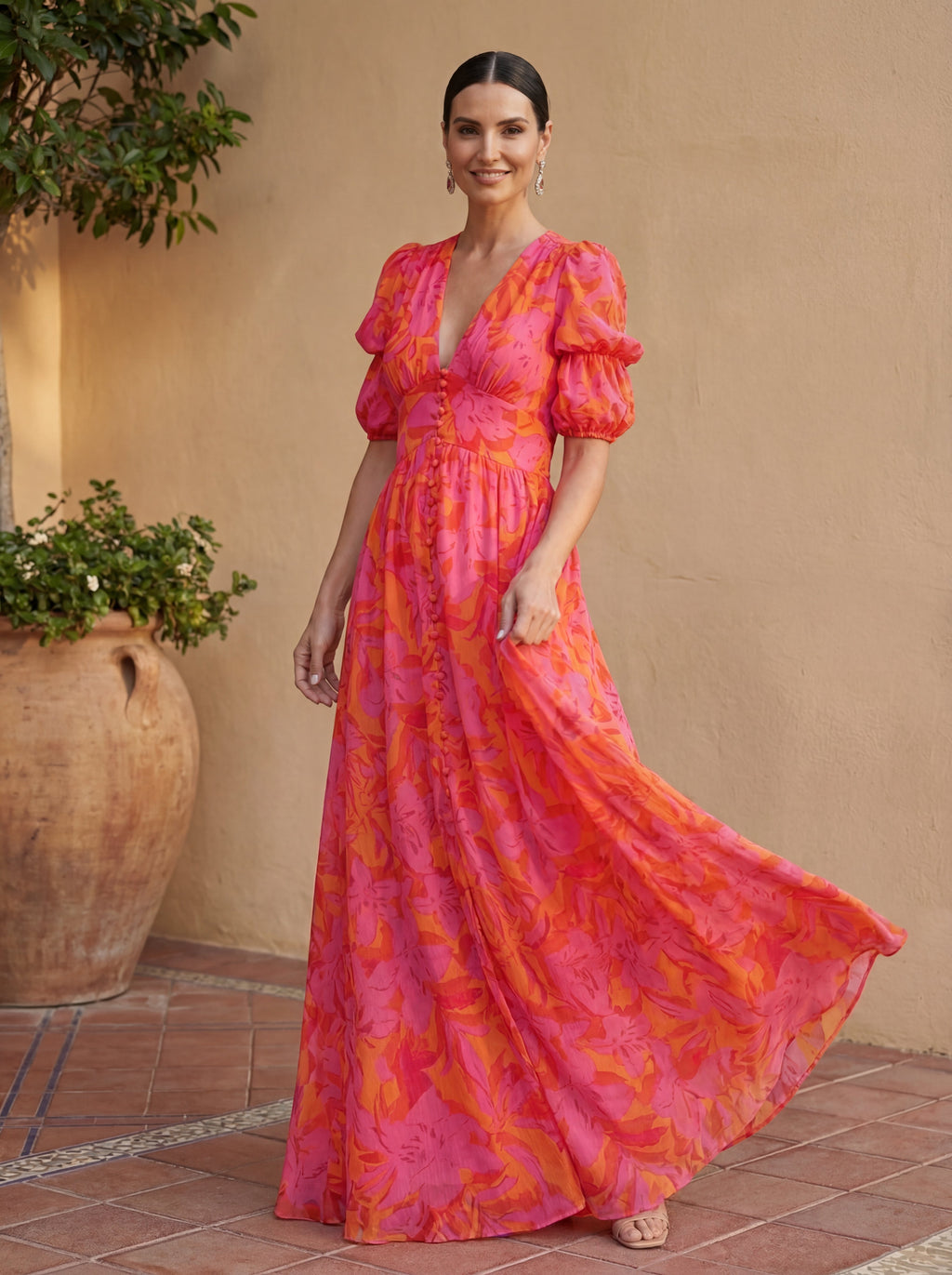 Olvera | Vestido Largo de Escote en V