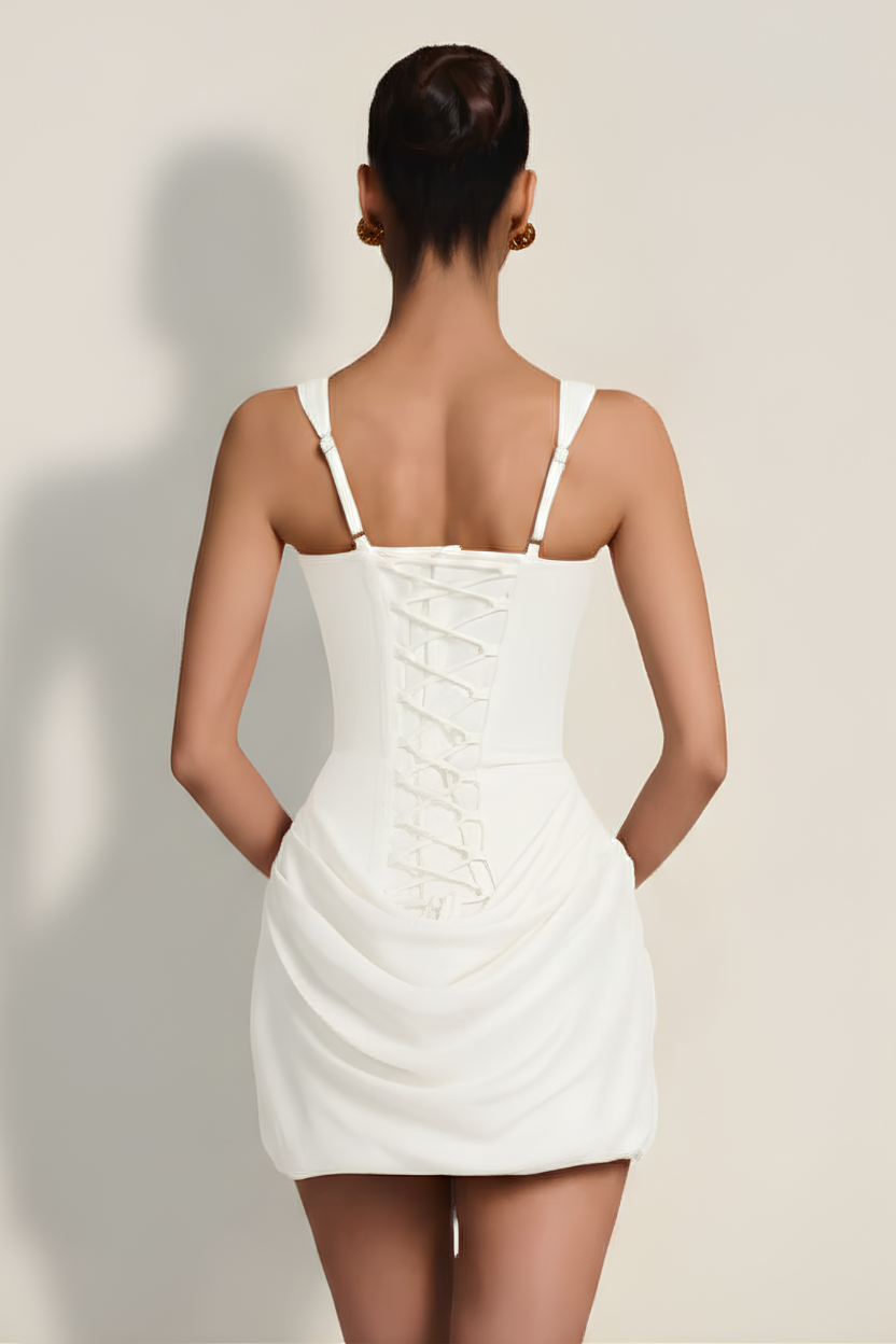 Elara - Vestido Mini Corsé Blanco