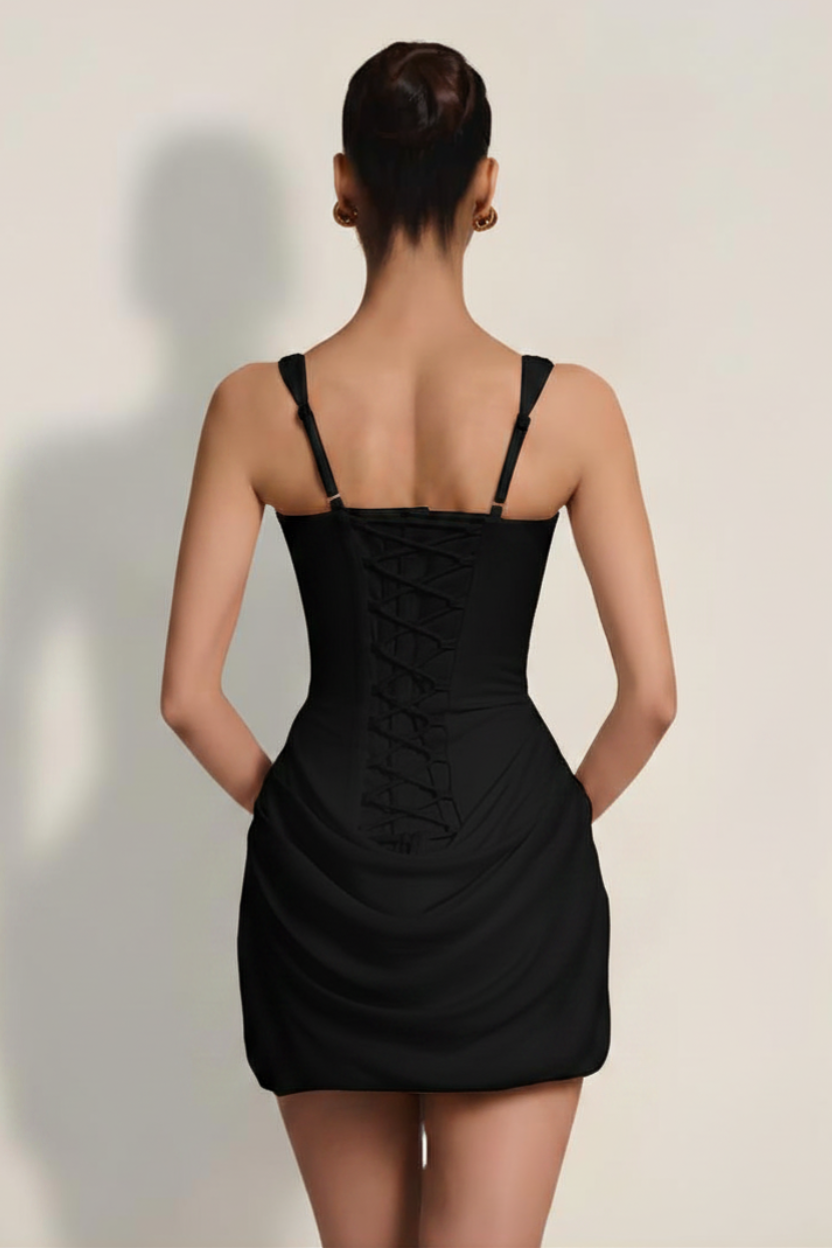 Elara - Vestido Mini Corsé Negro