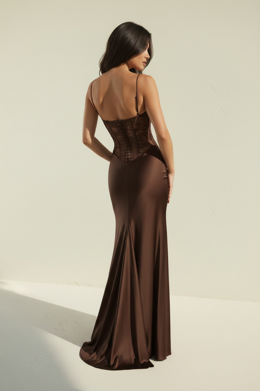 Velour – Vestido Maxi Encaje Efecto Silueta